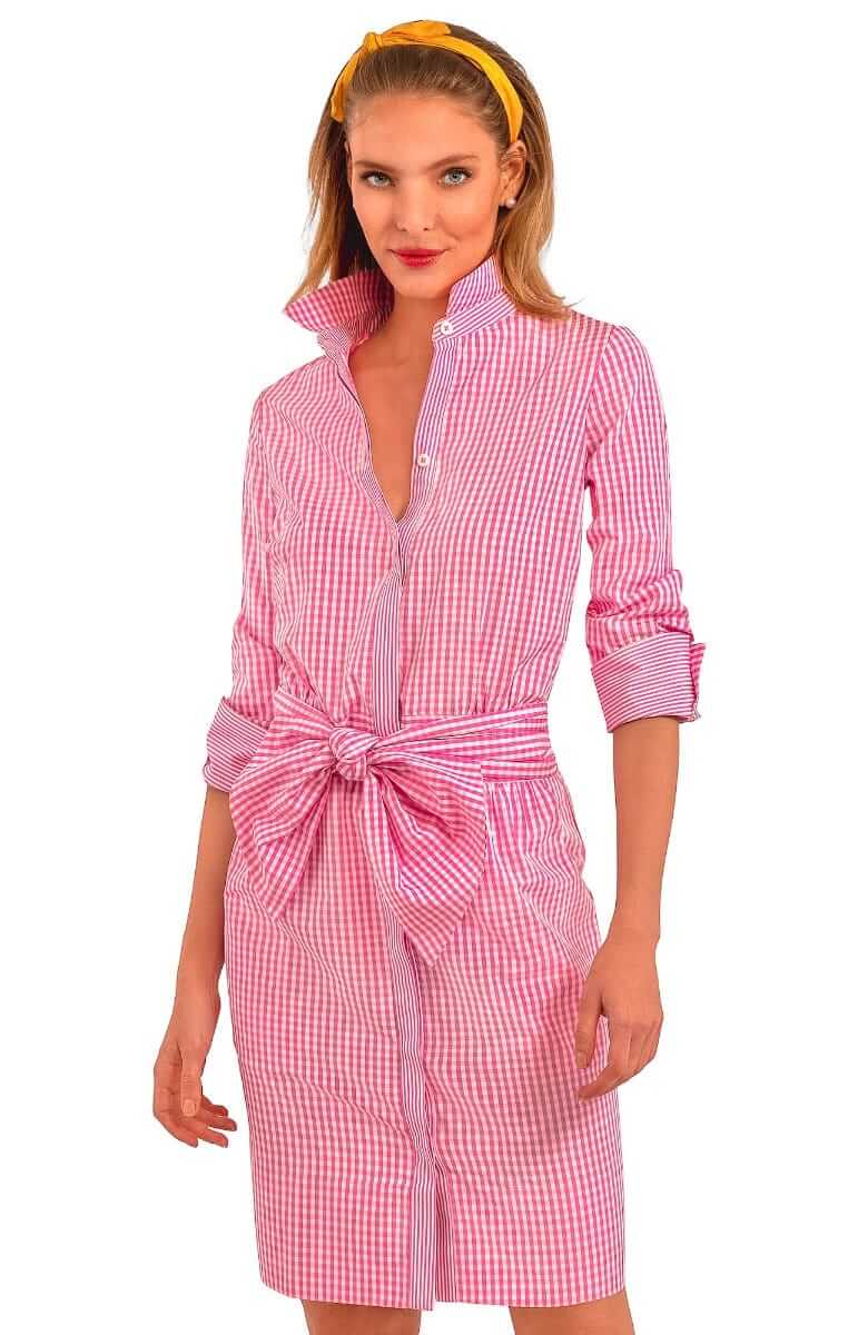 pink blouson dress Pleat Detail Blouson Dress-Cosmos Pink