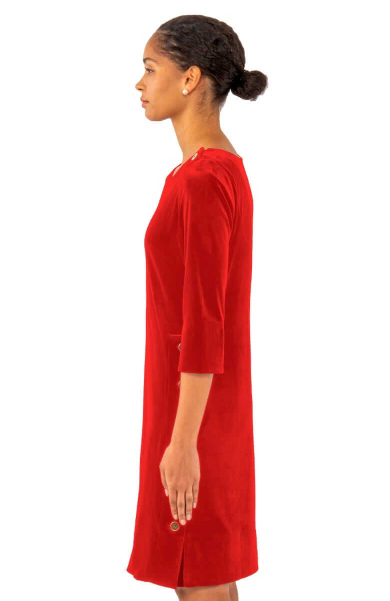 Button Up Buttercup Swing - Silky Velvet - Final Sale Crimson