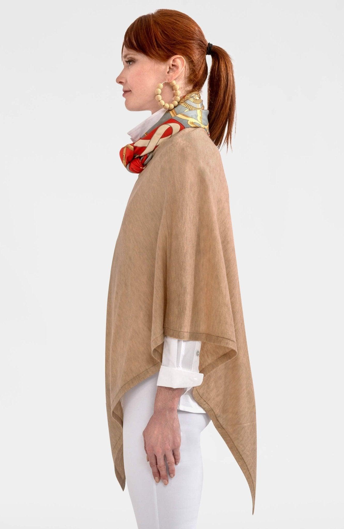 Cashmere-Like Poncho Oat One Size