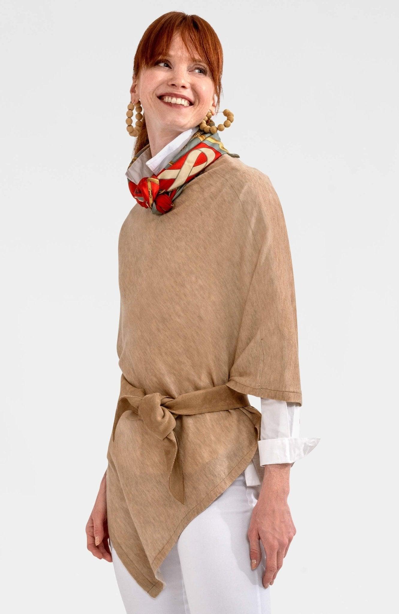 Cashmere-Like Poncho Oat One Size