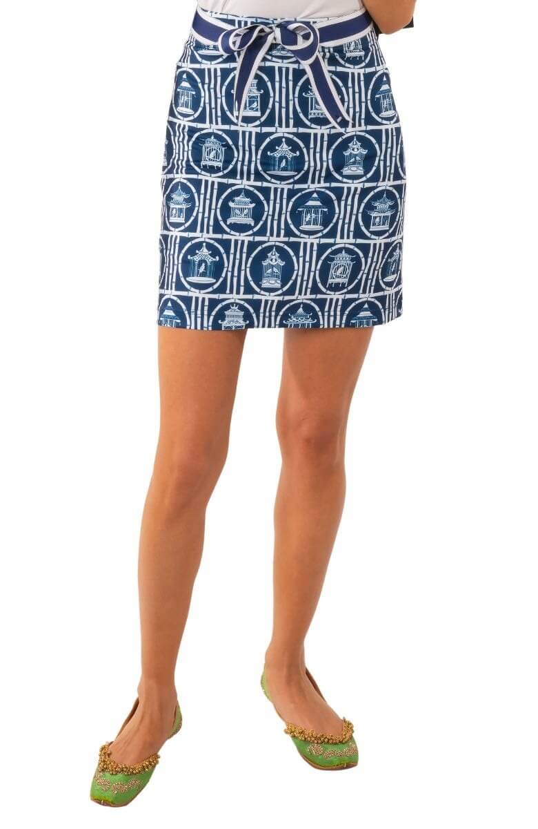 Jersey Skippy Skort - Bird Palace - Final Sale Navy White