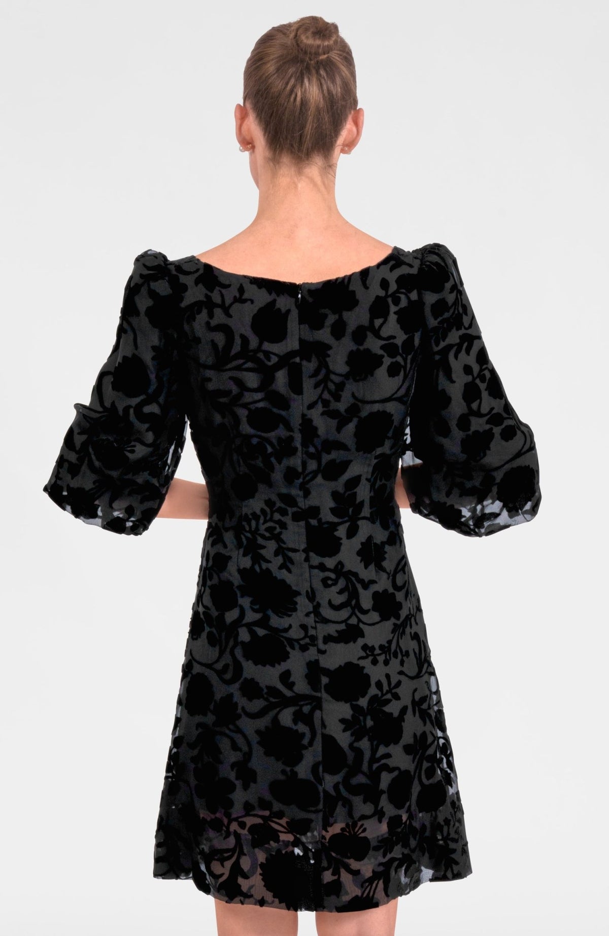 Champs Bubble Dress - Floral Burnout Black