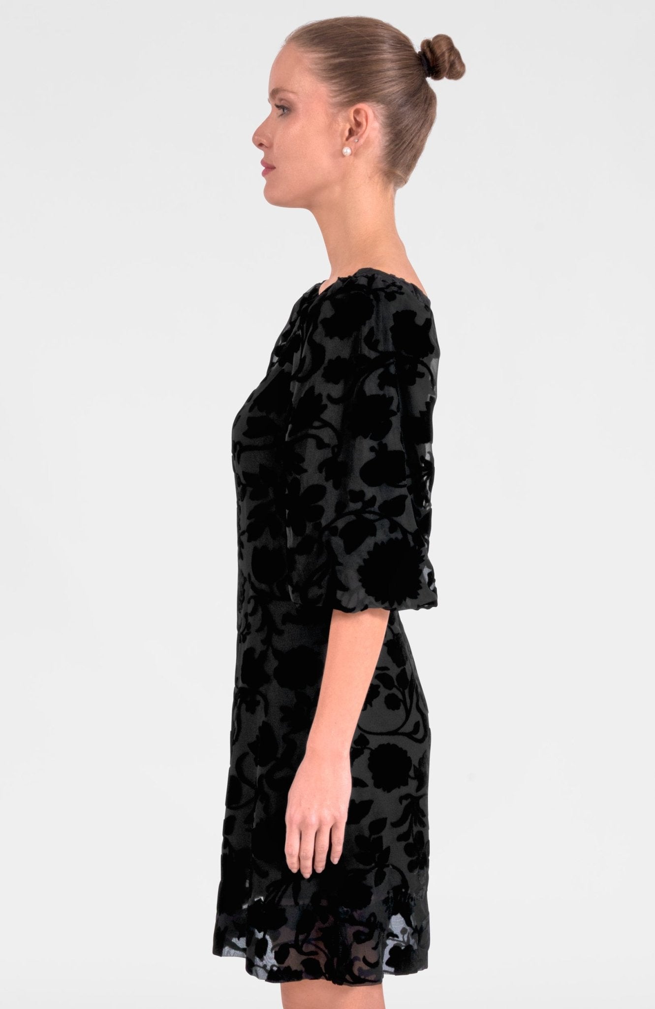 Champs Bubble Dress - Floral Burnout Black