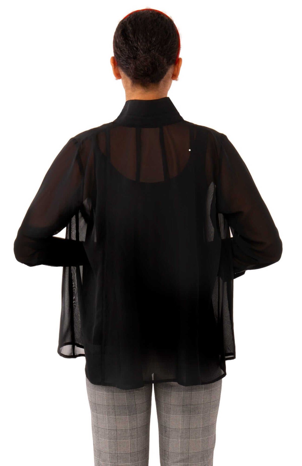 Chiffon Seamed Top - Solid Black