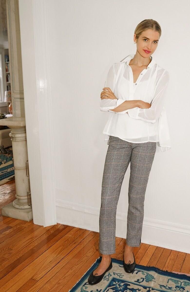 Chiffon Seamed Top - Solid White