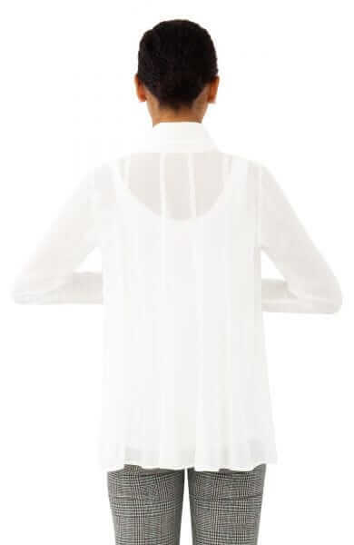 Chiffon Seamed Top - Solid White