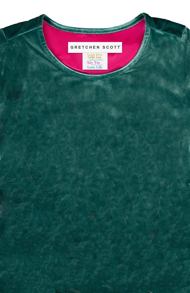 Cinch & Tie Dress - Silky Velvet Emerald