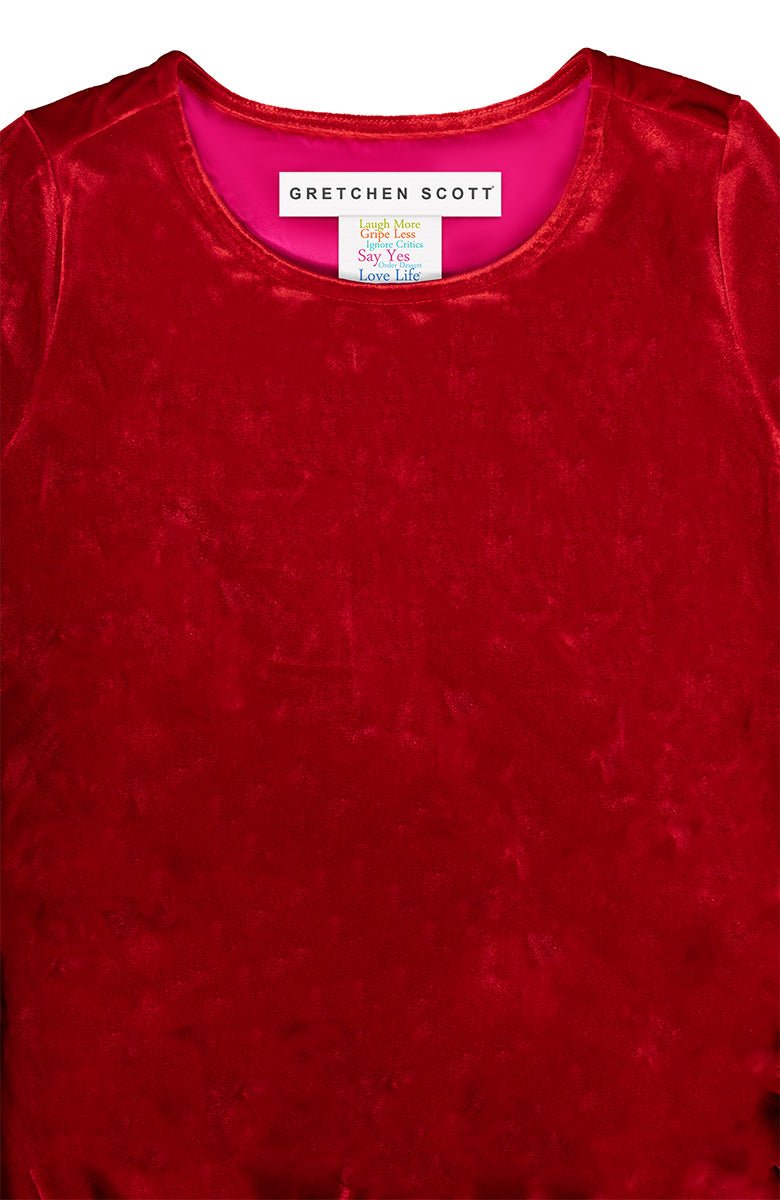 Cinch & Tie Dress - Silky Velvet Crimson