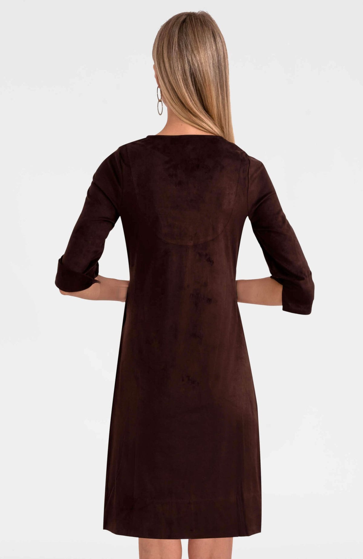 Cinch & Tie Dress - Ultra Suede Brown