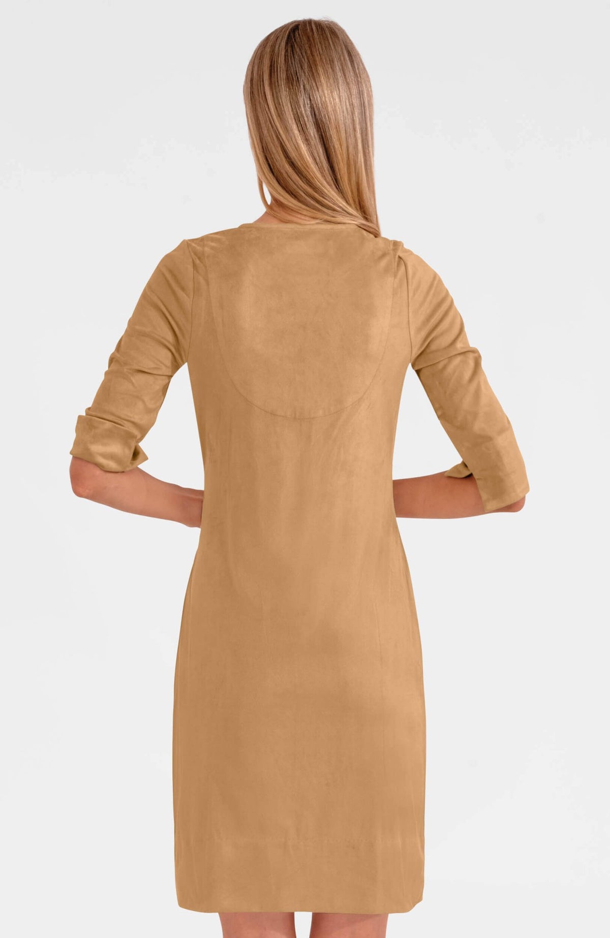 Cinch & Tie Dress - Ultra Suede Khaki