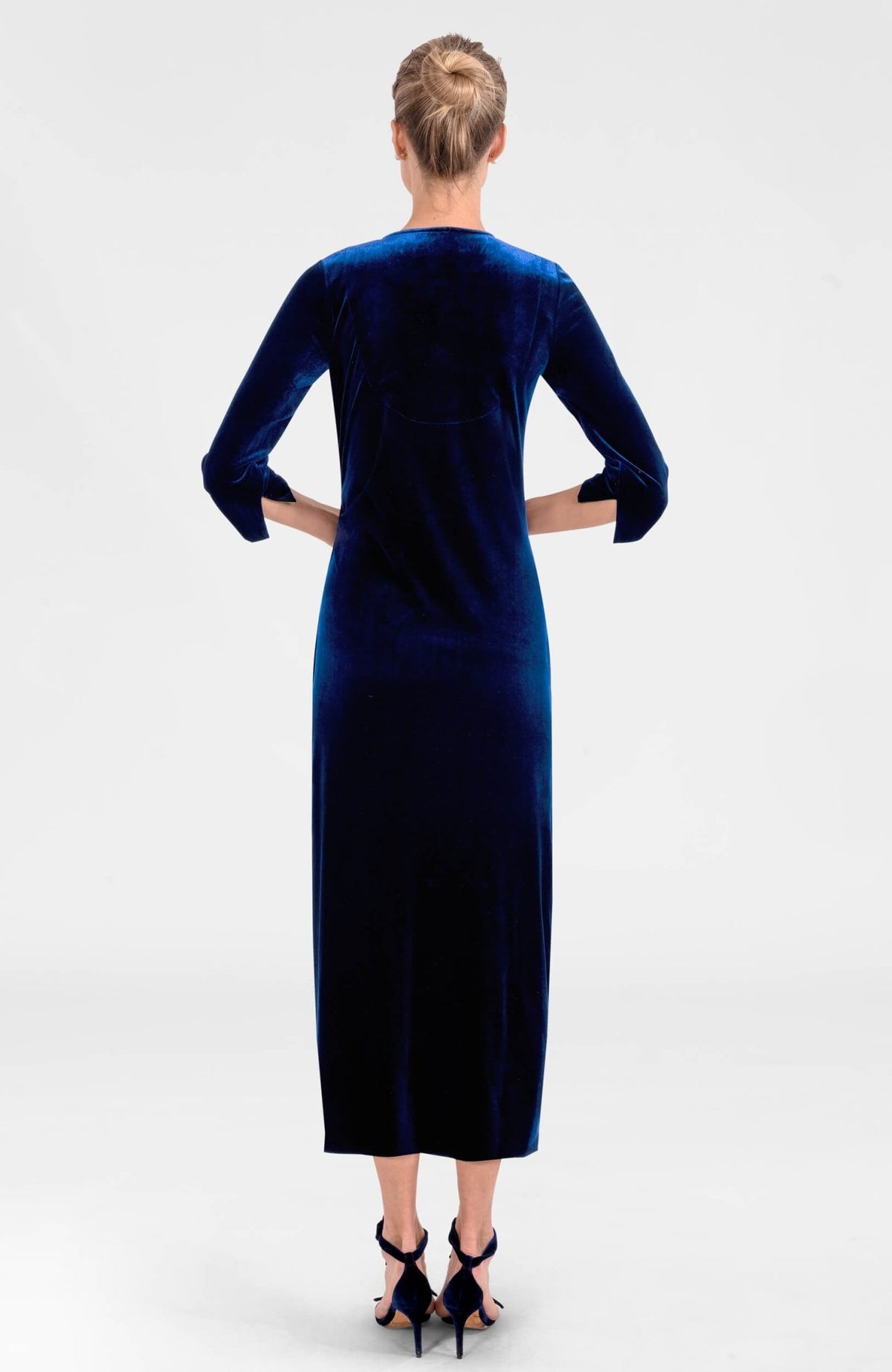 Cinch & Tie Maxi Dress - Silky Velvet Navy