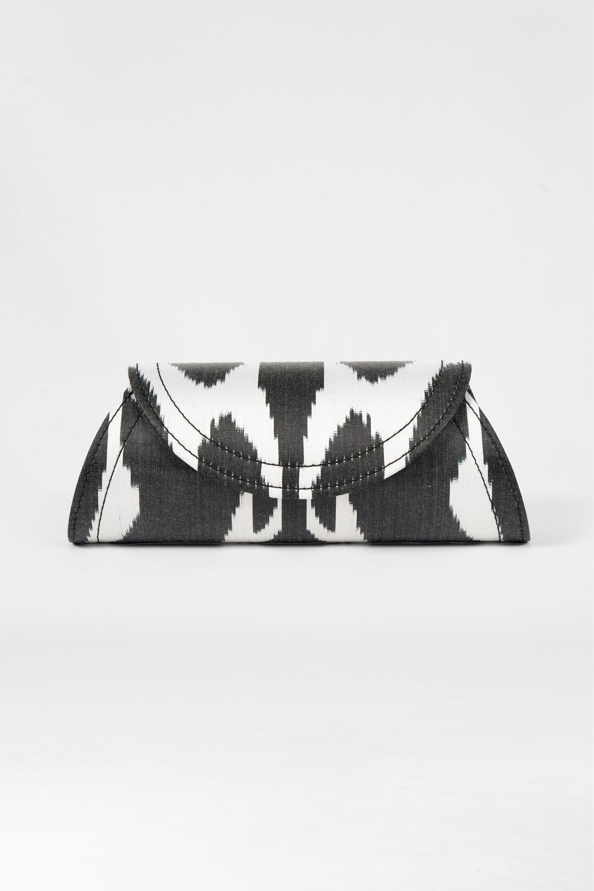 Clutch Bag - Iridescent Ikat Black White One Size
