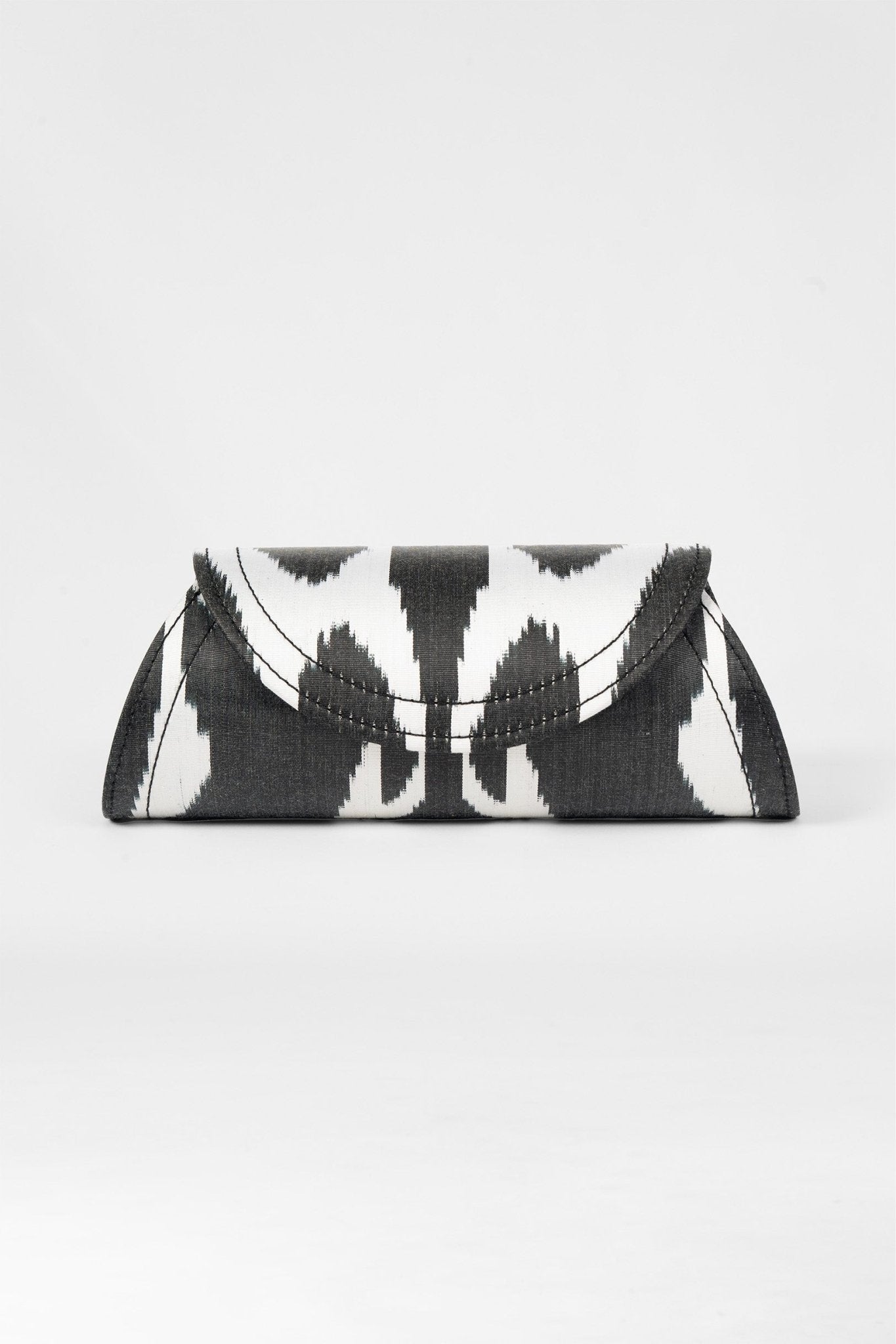 Clutch Bag - Iridescent Ikat Black White One Size