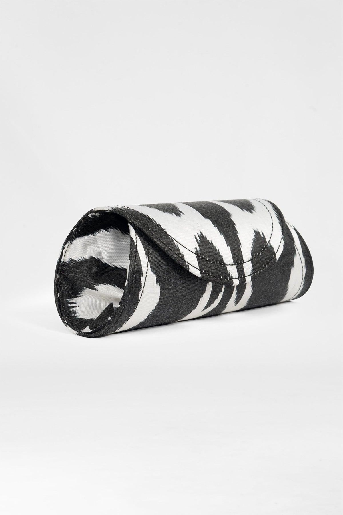 Clutch Bag - Iridescent Ikat Black White One Size