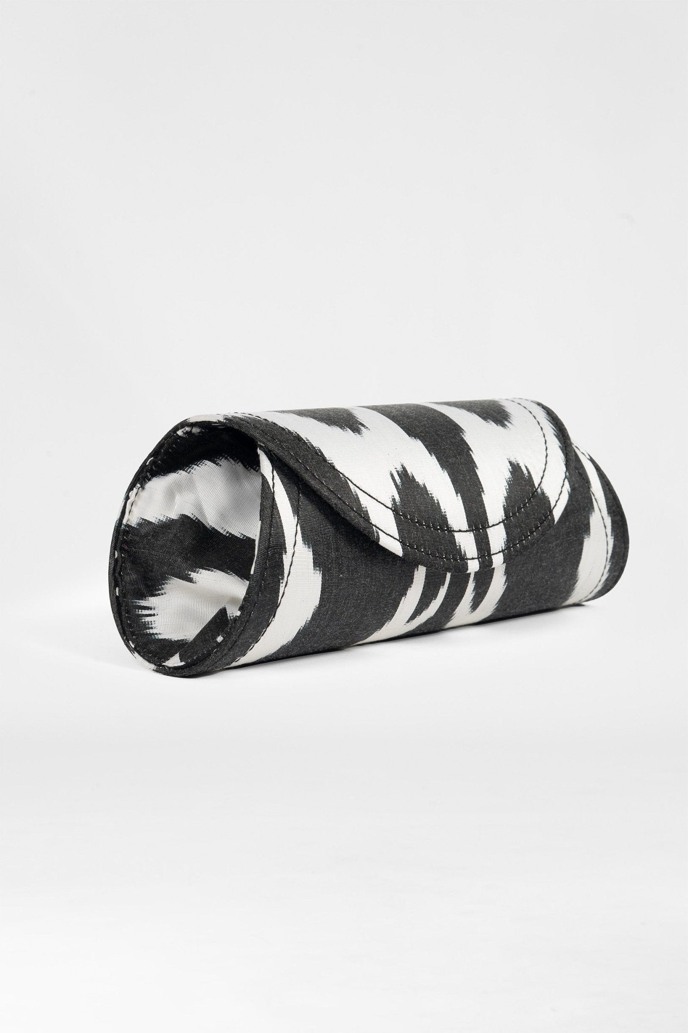 Clutch Bag - Iridescent Ikat Black White One Size