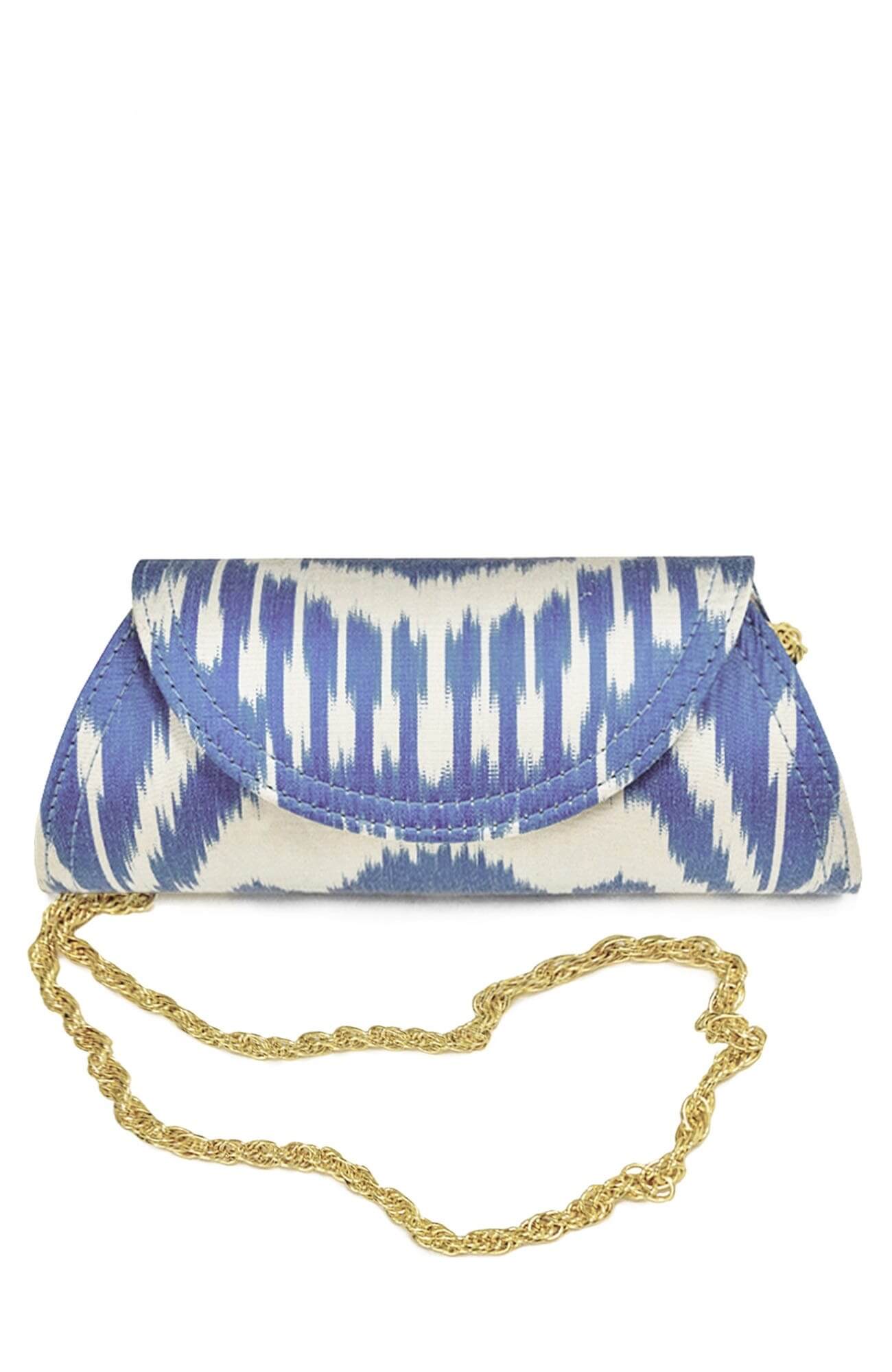 Clutch Bag - Iridescent Ikat Black White One Size