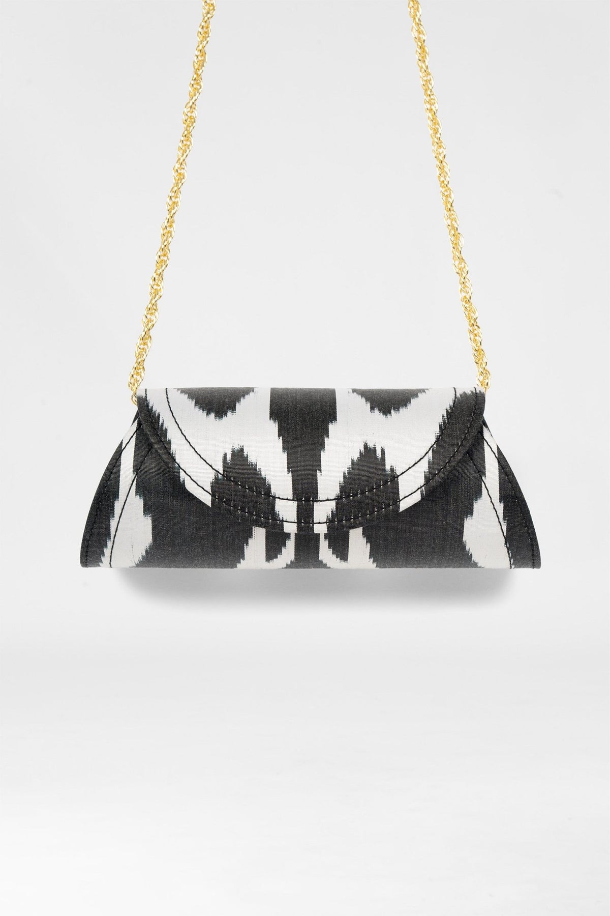 Clutch Bag - Iridescent Ikat Black White One Size