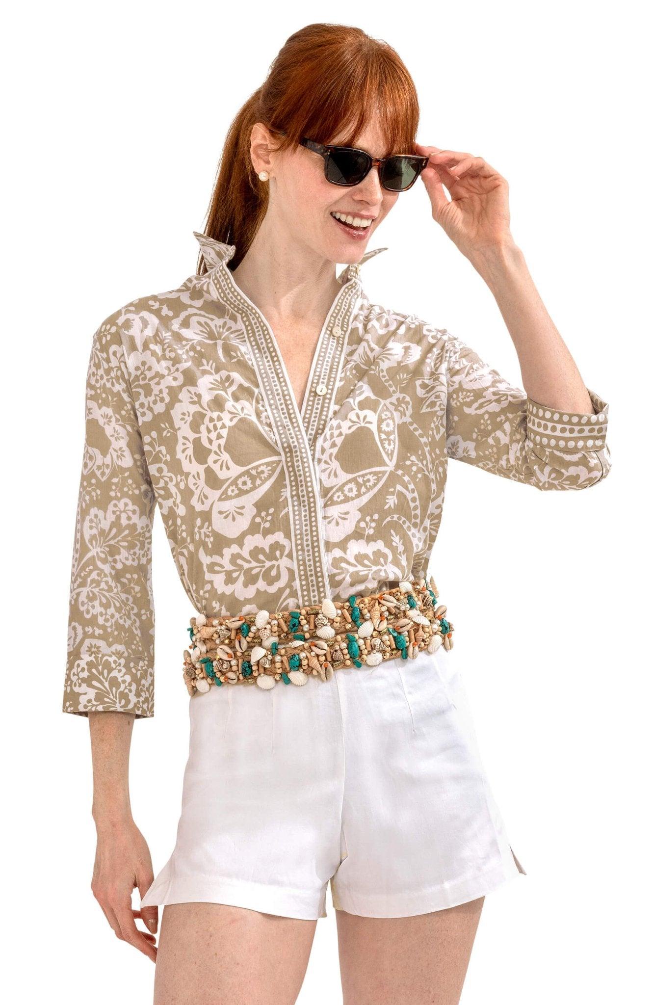 Comfy Cozy Shirt - Flora - Final Sale Khaki