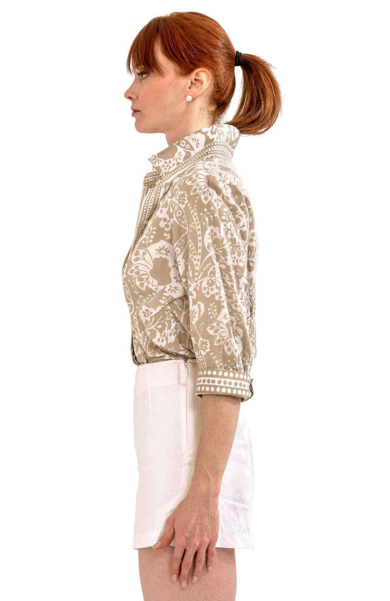 Comfy Cozy Shirt - Flora - Final Sale Khaki