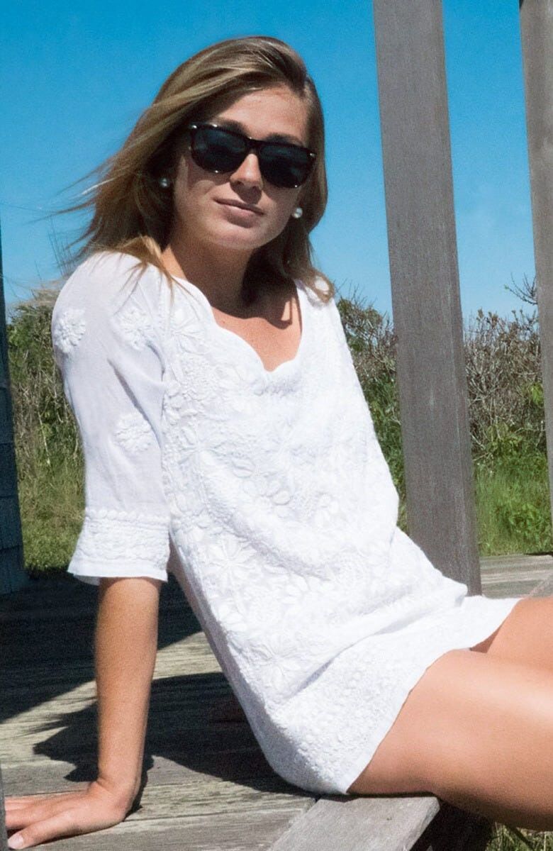 Hand-Embroidered Tunic - Copacabana White