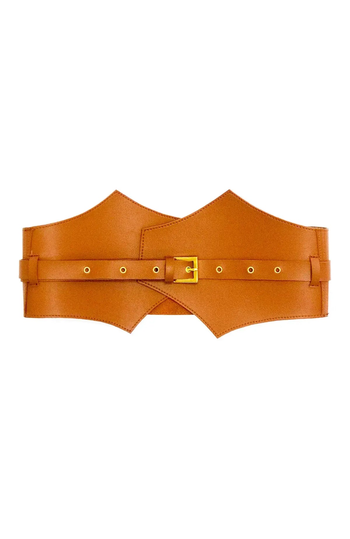 Adjustable Corset Belt Cognac Brown