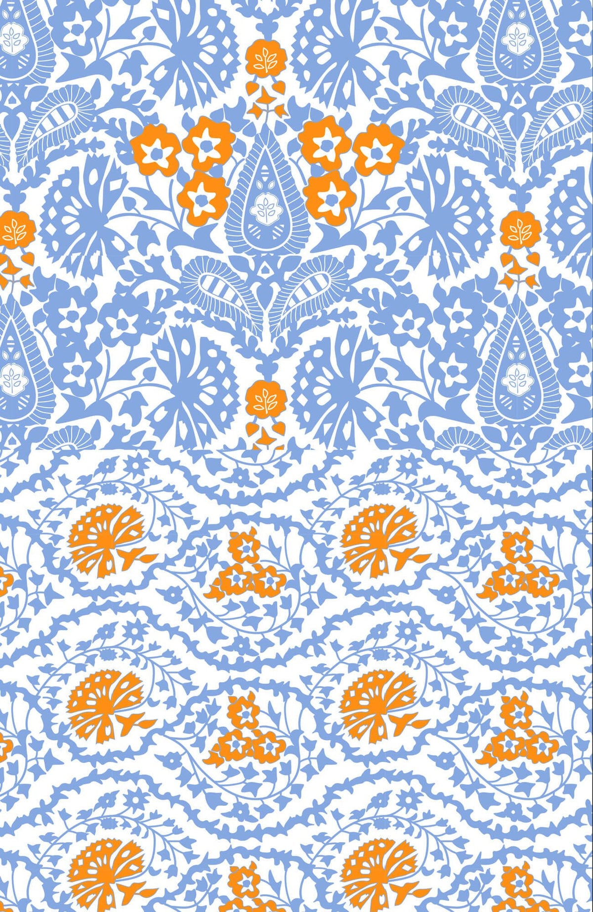 Cotton Border Dress East India - Final Sale Periwink Orange