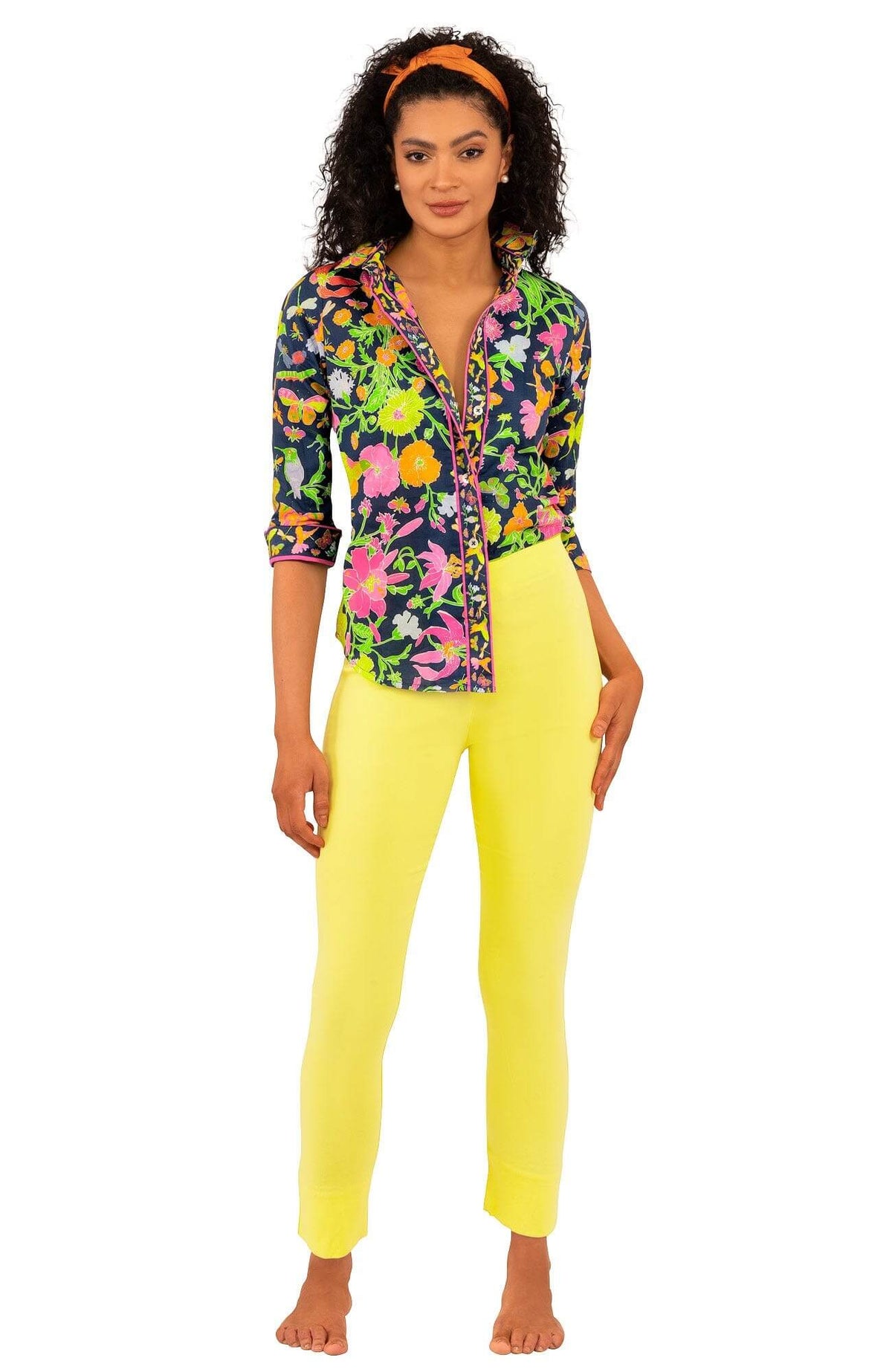 Cotton Boyfriend Shirt - Birds & the Bees - Final Sale Navy