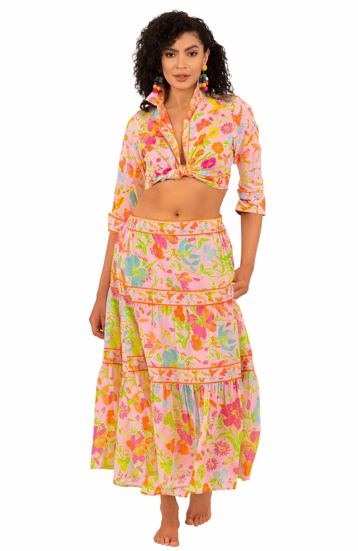 Cotton Boyfriend Shirt - Birds & the Bees - Final Sale Pale Pink