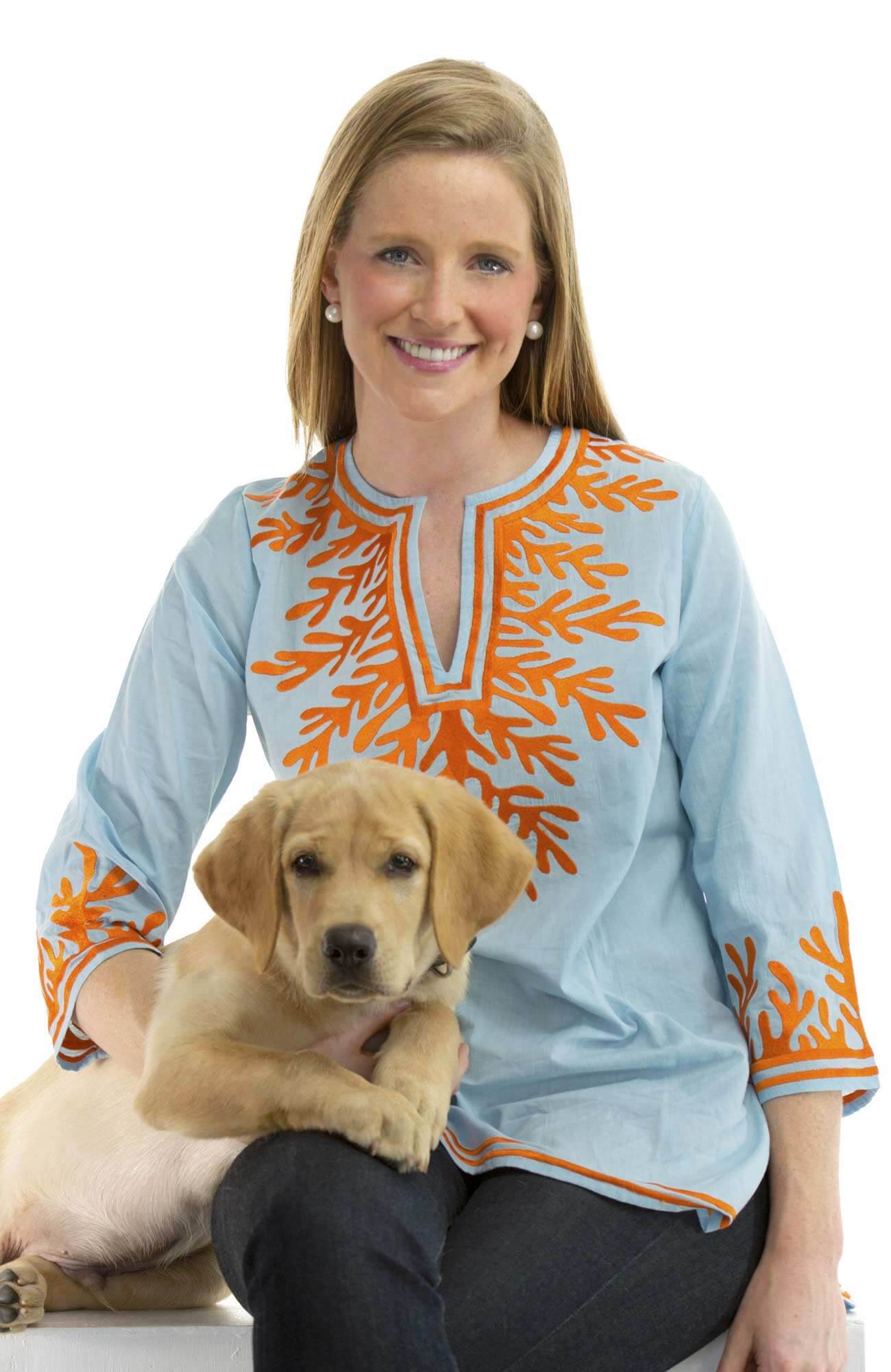 Cotton Embroidered Tunic - The Reef - Final Sale Paleblue White