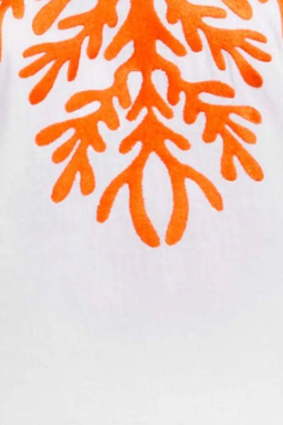 Cotton Embroidered Tunic - The Reef White Coral