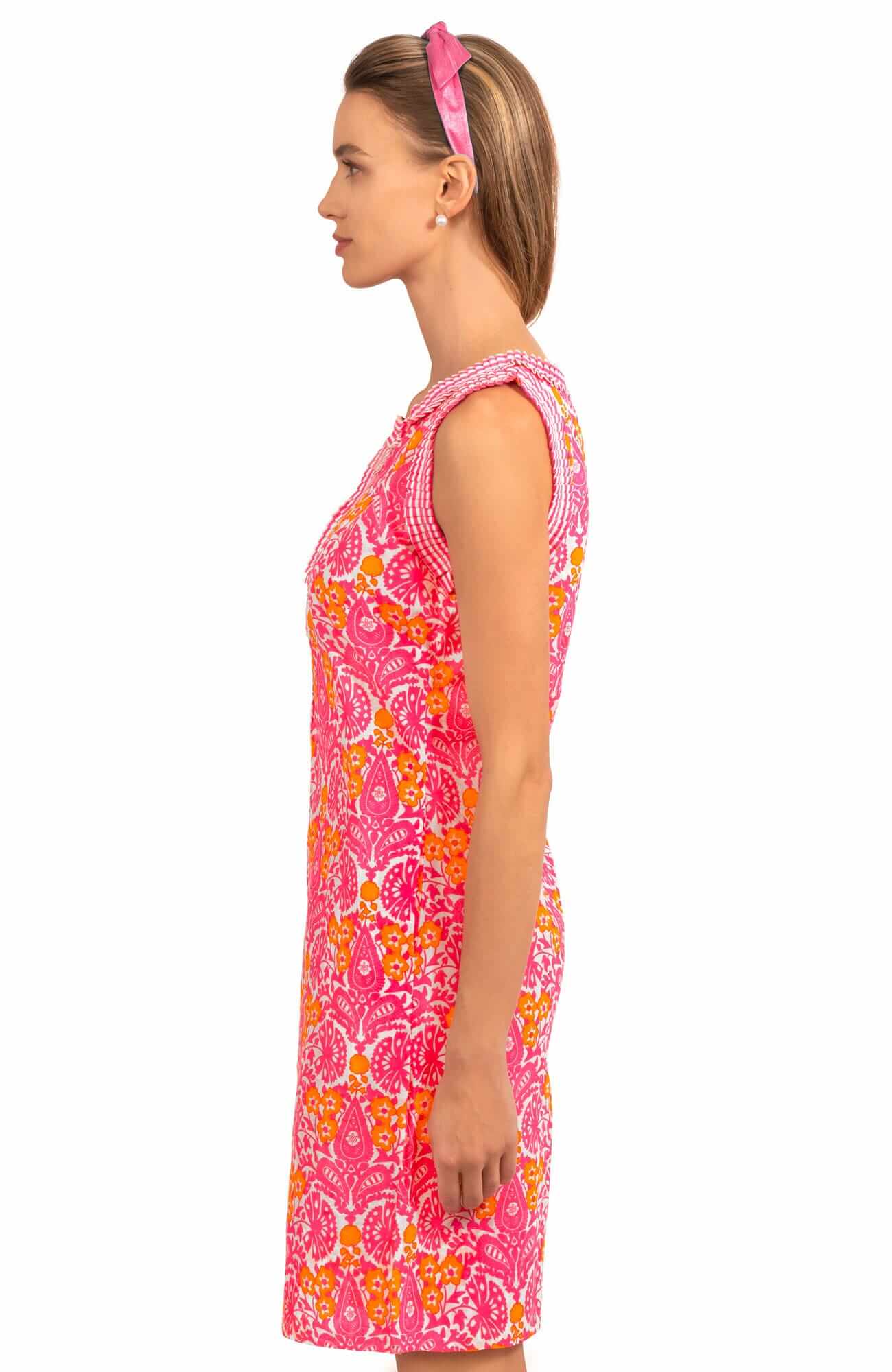 Cotton Flirt Dress - East India - Final Sale Pink Orange