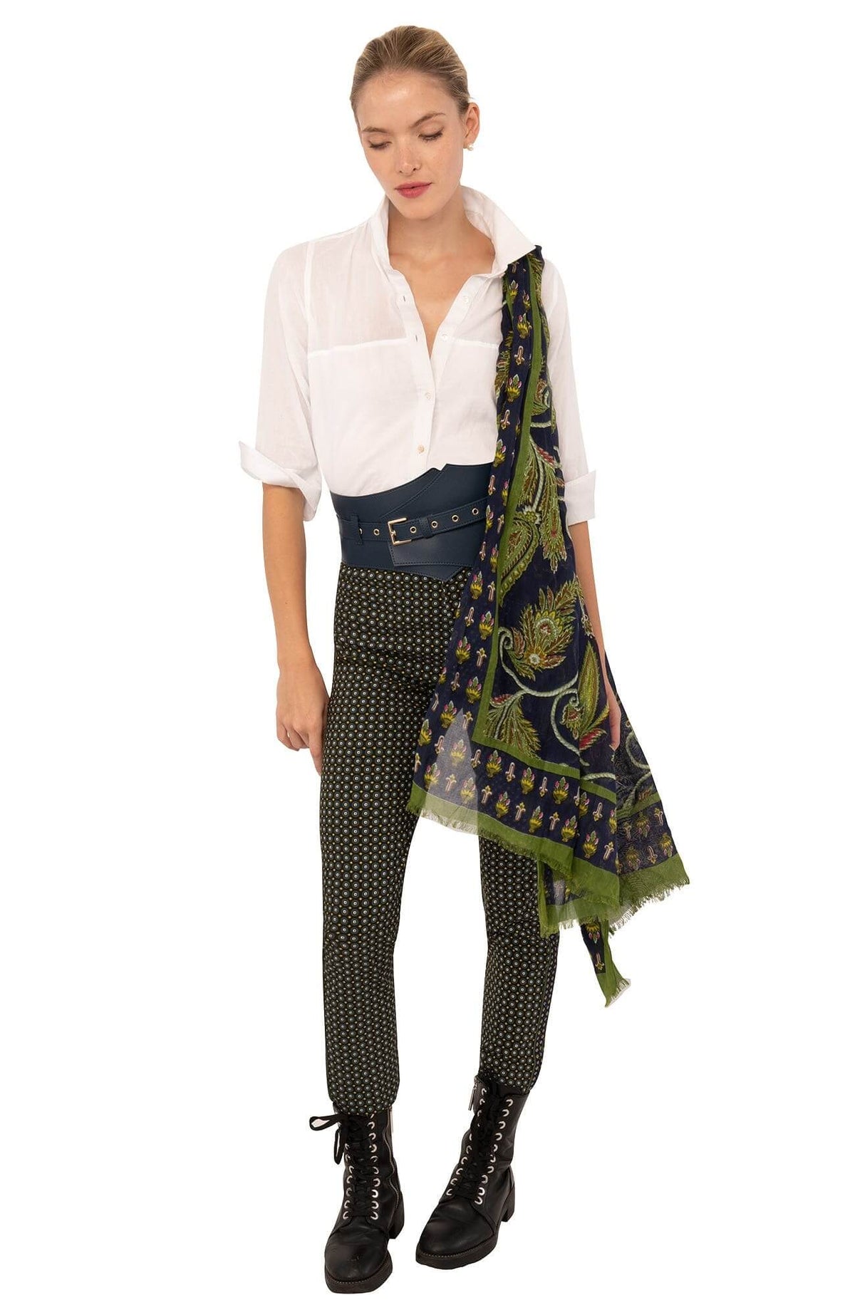 Cotton / Spandex Pants - Foulardio - Final Sale Green