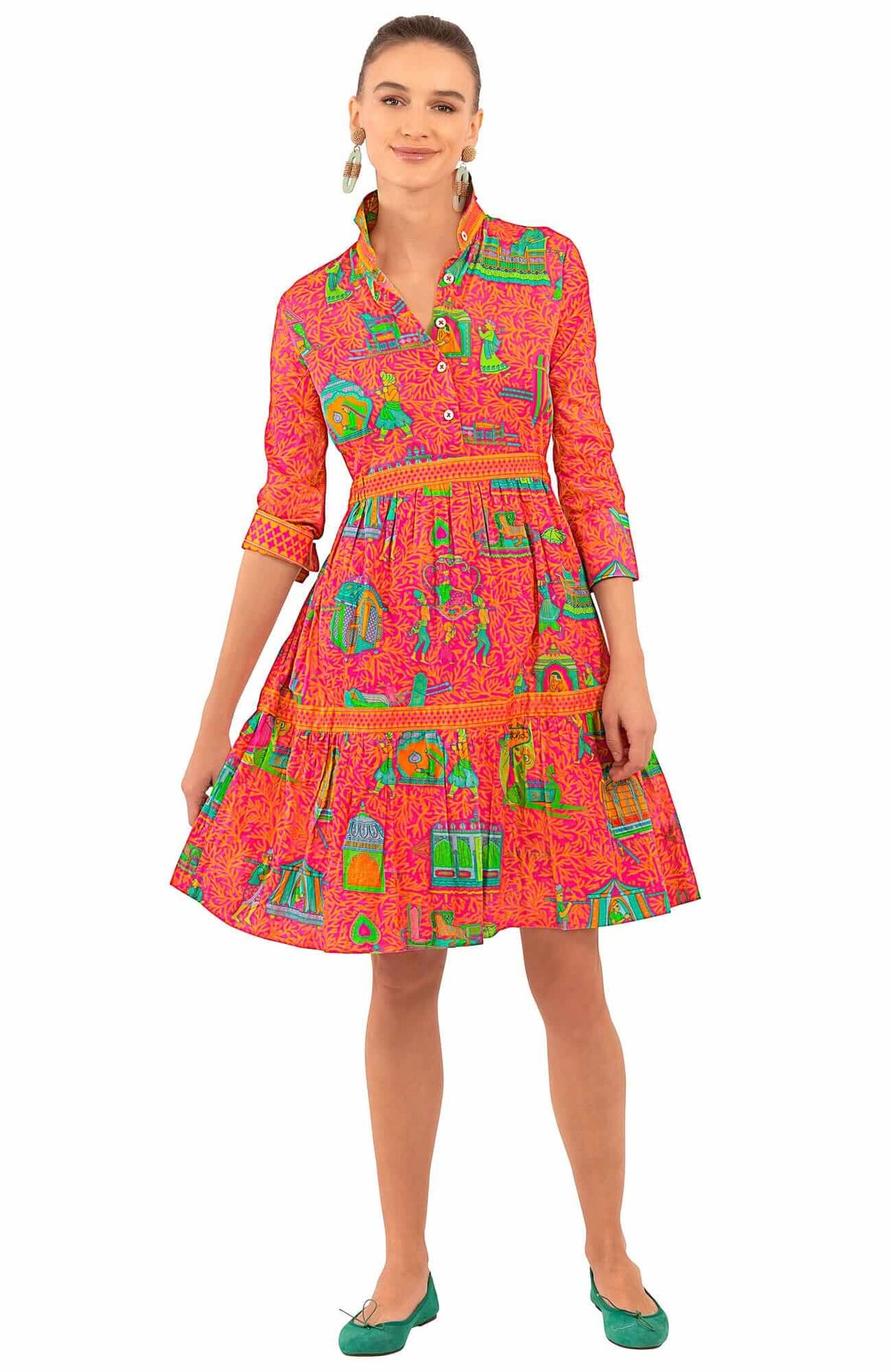 Cotton Tear It Up Dress - Palanquin Party - Final Sale Pink