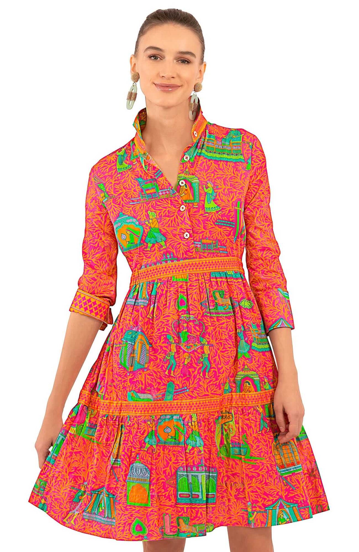 Cotton Tear It Up Dress - Palanquin Party - Final Sale Pink