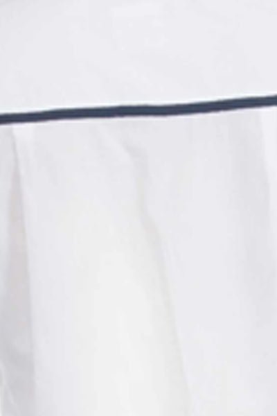 Cotton Voile Blouse - Grosgrain Heaven - Final Sale White Navy