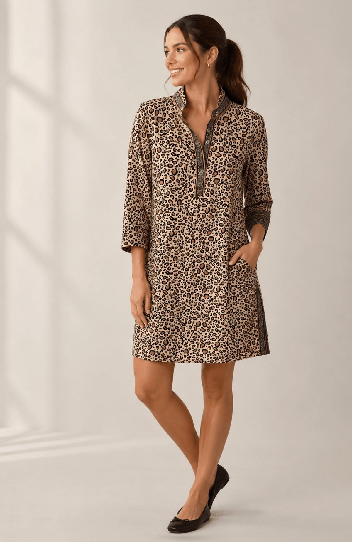 Cougar Shirt Tail Cotton Dress No Belt - Gretchen Scott