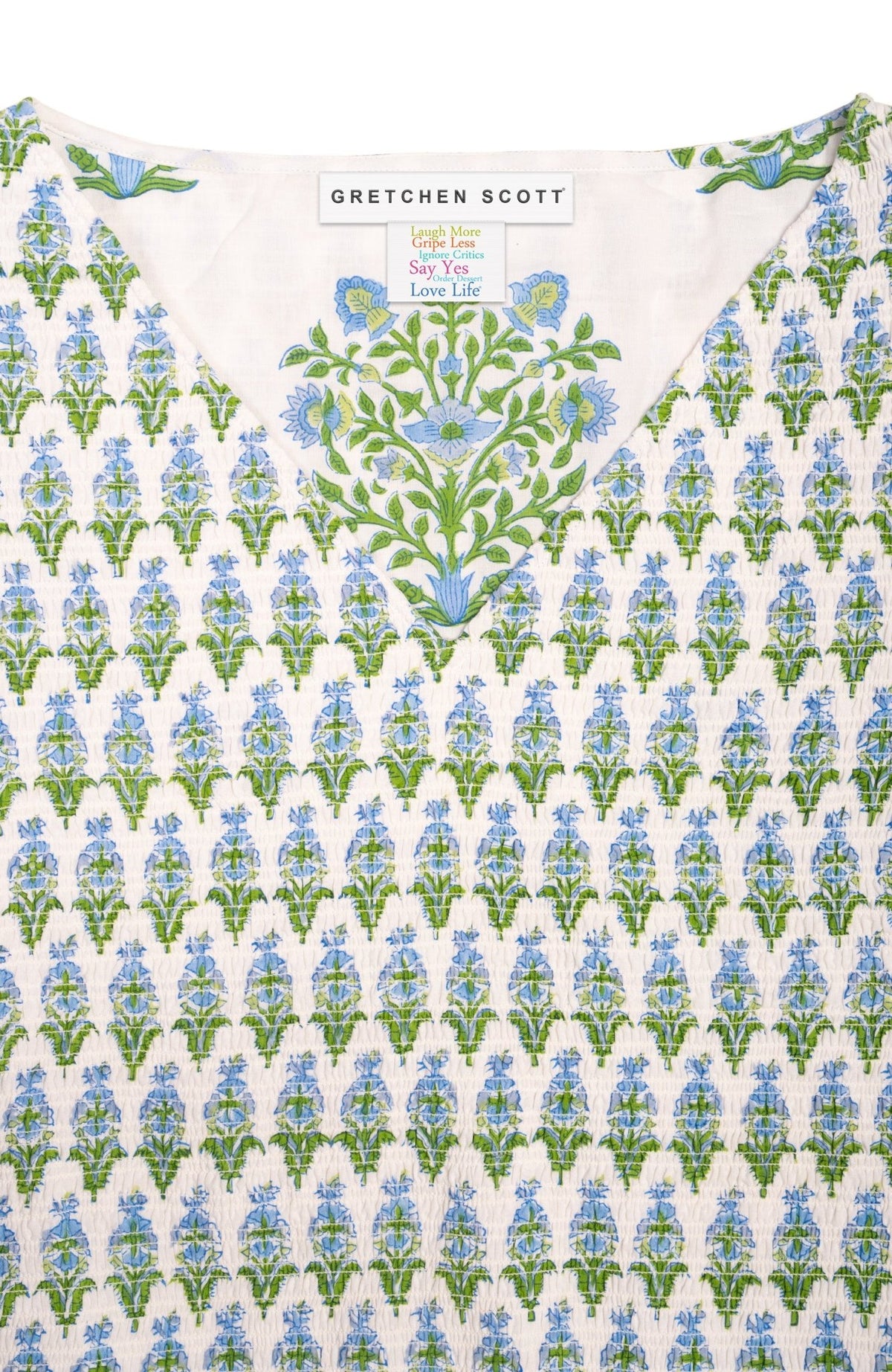 Crinkle Dimple Floral Top Kelly