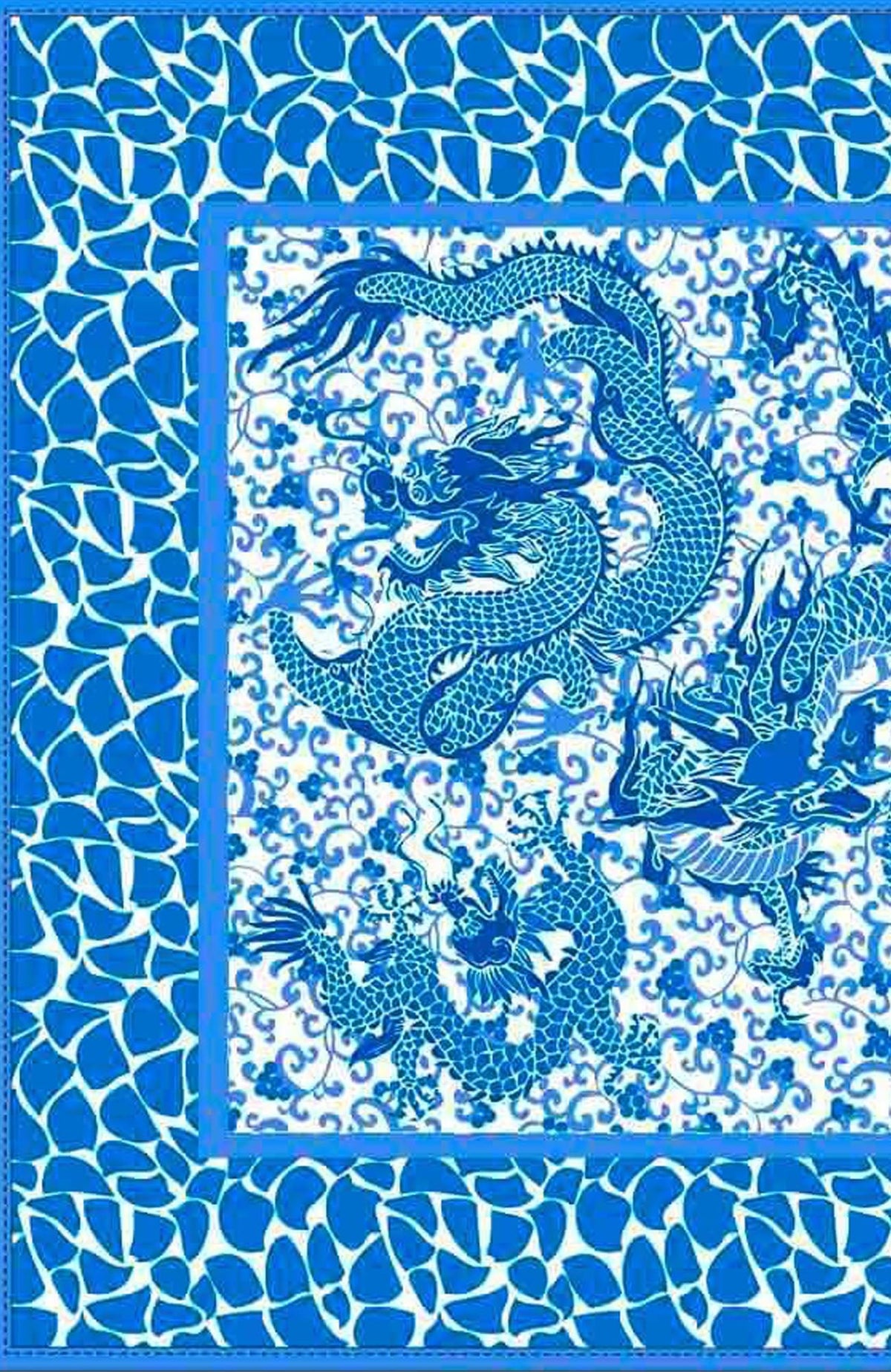 Dancing Dragos Napkins Set/4 Blue