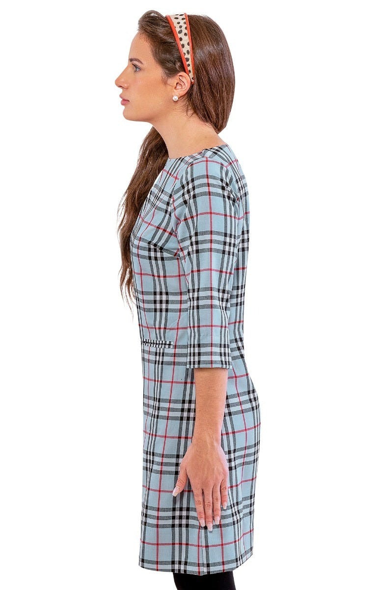 Anywhere Dress - Pretty Peri Plaid Pale Blue