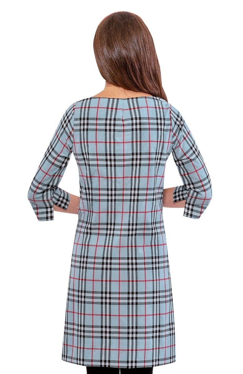 Anywhere Dress - Pretty Peri Plaid Pale Blue