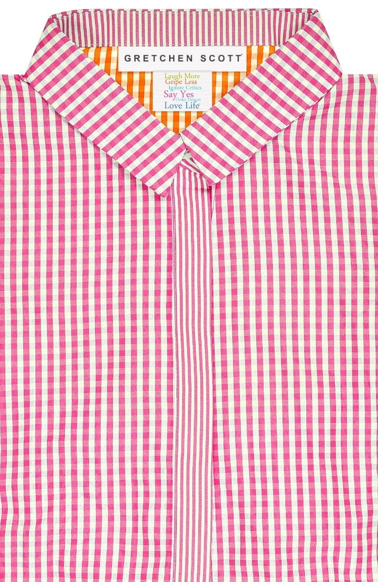 Breezy Blouson Dress - Gingham Pink