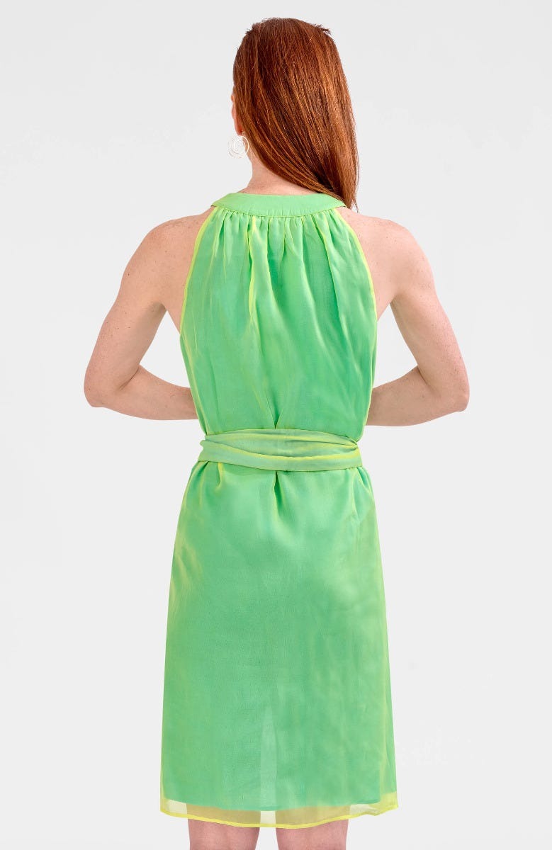 Sorbet Dress Lime Turq