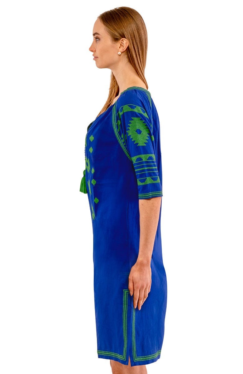 The Montezuma Dress Green Blue