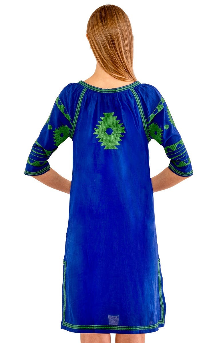 The Montezuma Dress Green Blue