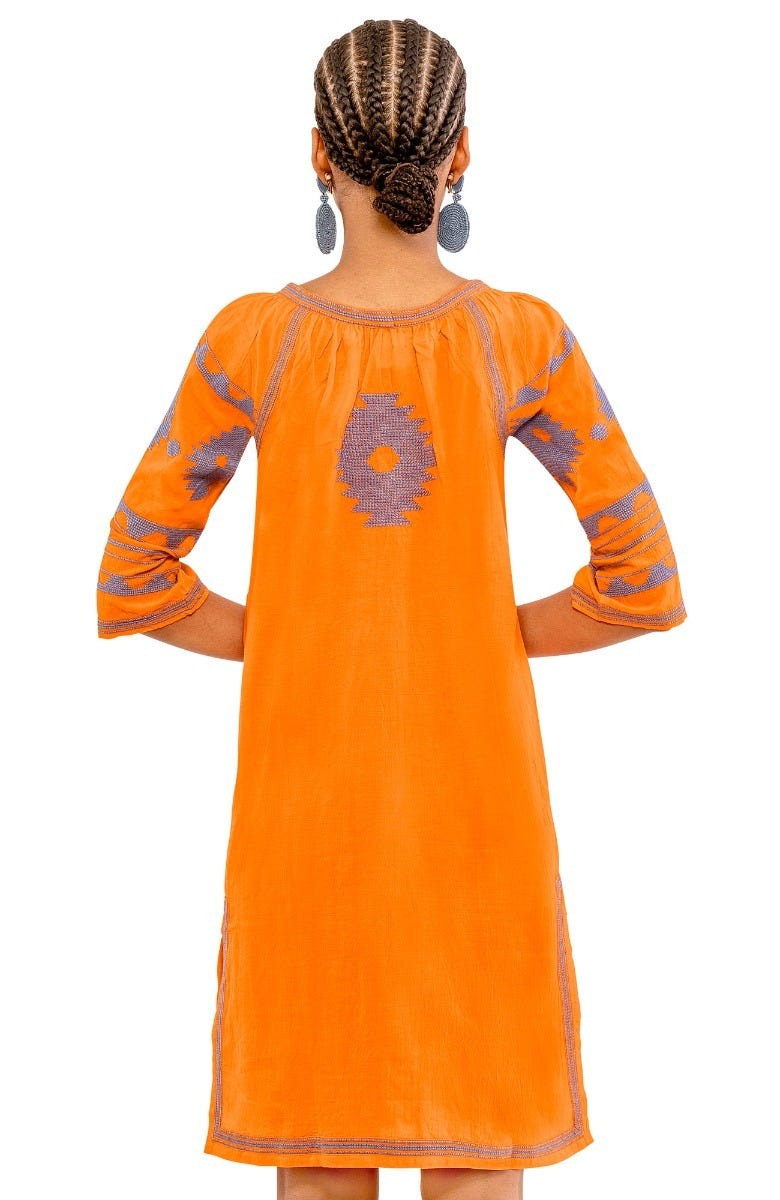 The Montezuma Dress Orange Peri