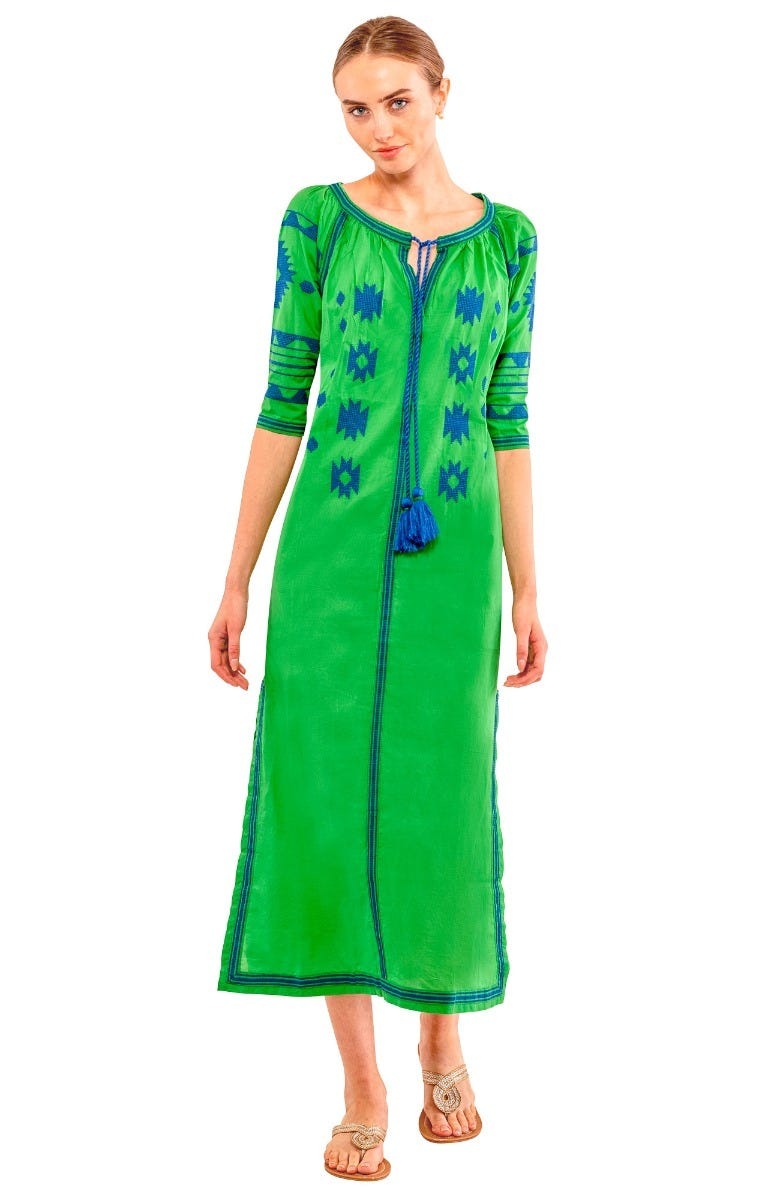 The Montezuma Midi/Maxi Dress Green Blue