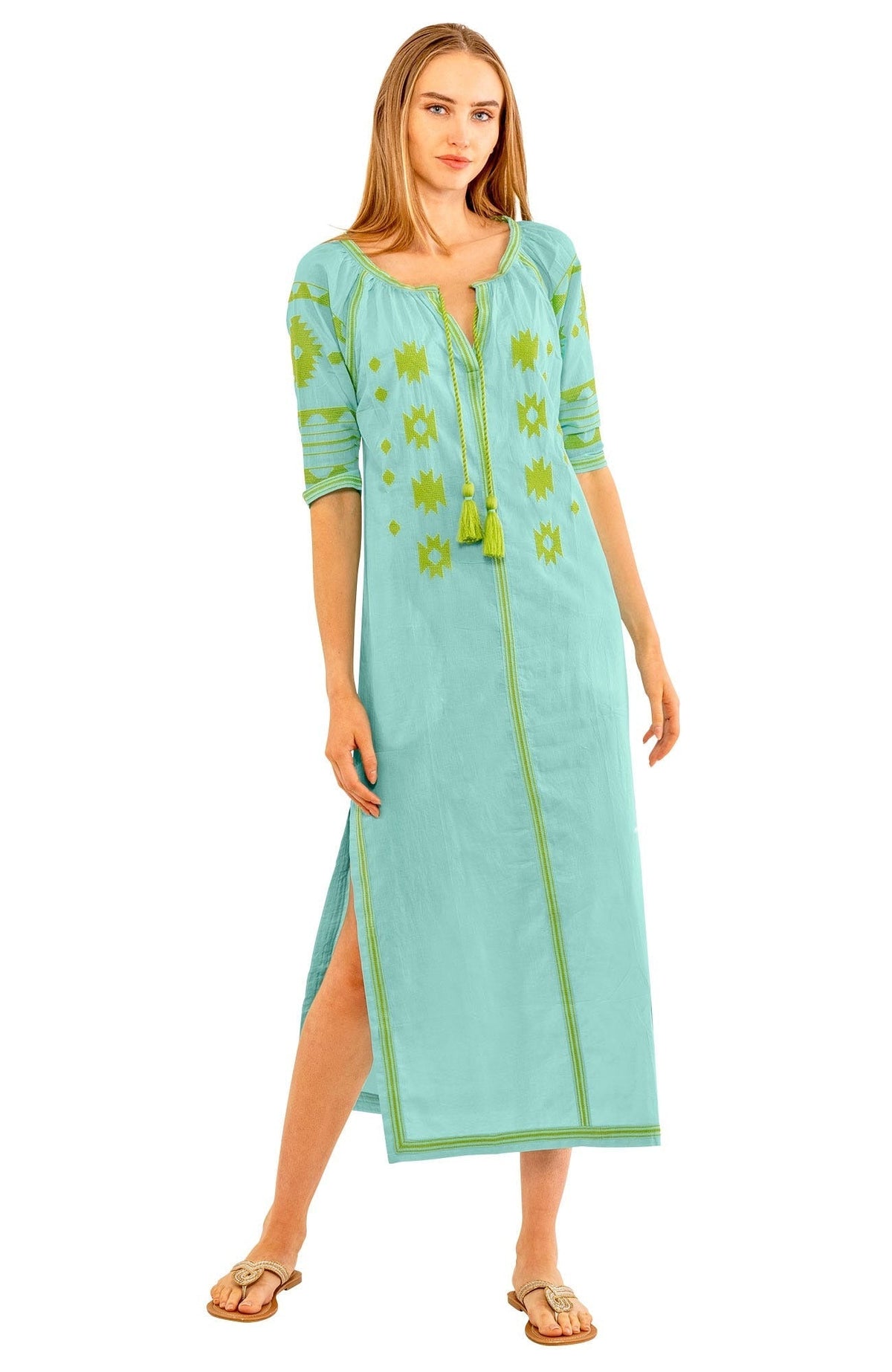 Montezuma Maxi Dress Turquoise Lime