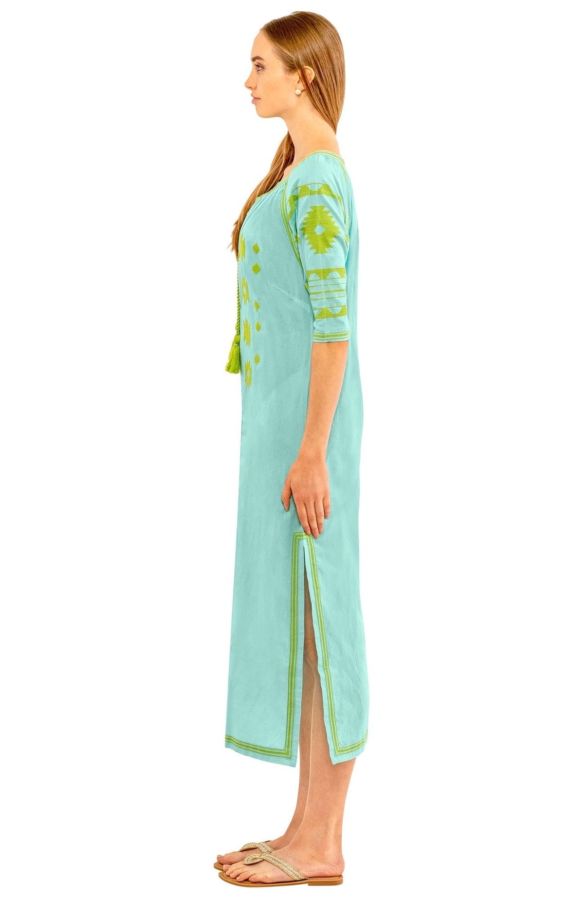 The Montezuma Midi/Maxi Dress Turquoise Lime