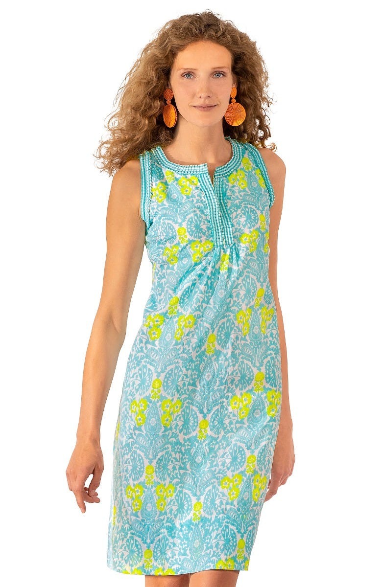 Cotton Flirt Dress - East India - Final Sale Turq Lime