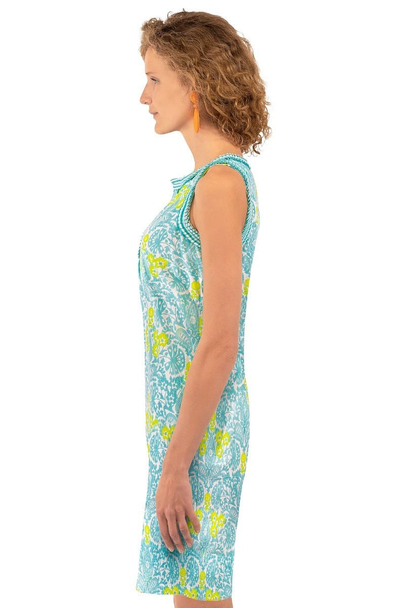 Cotton Flirt Dress - East India - Final Sale Turq Lime